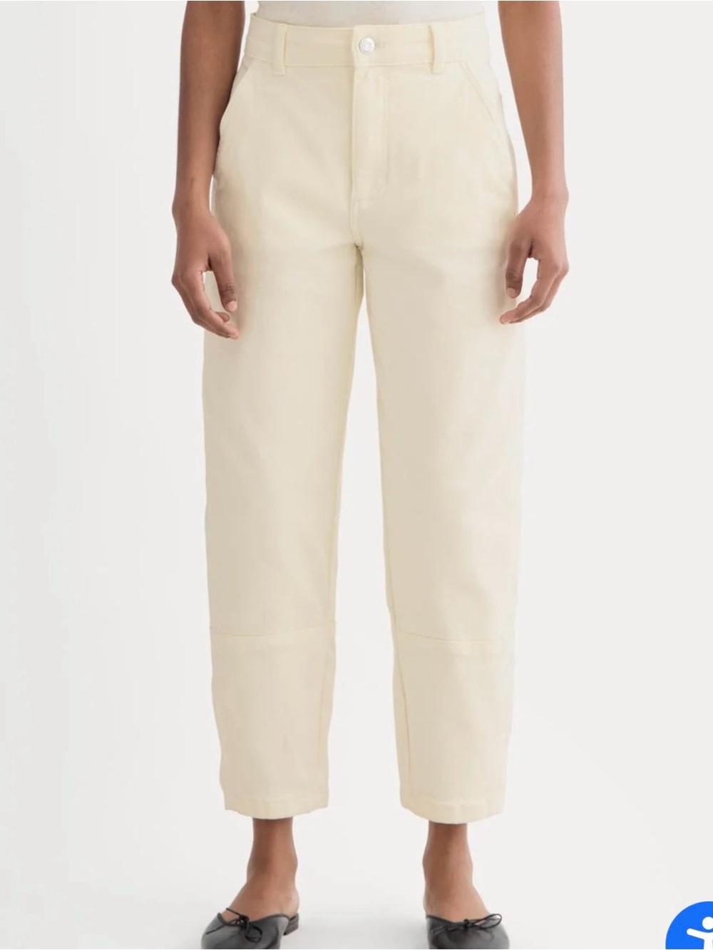 Everlane UTILITY BARREL PANT cream bone -0- like new